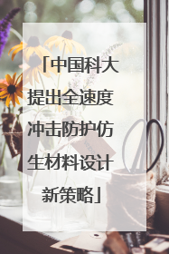 中国科大提出全速度冲击防护仿生材料设计新策略